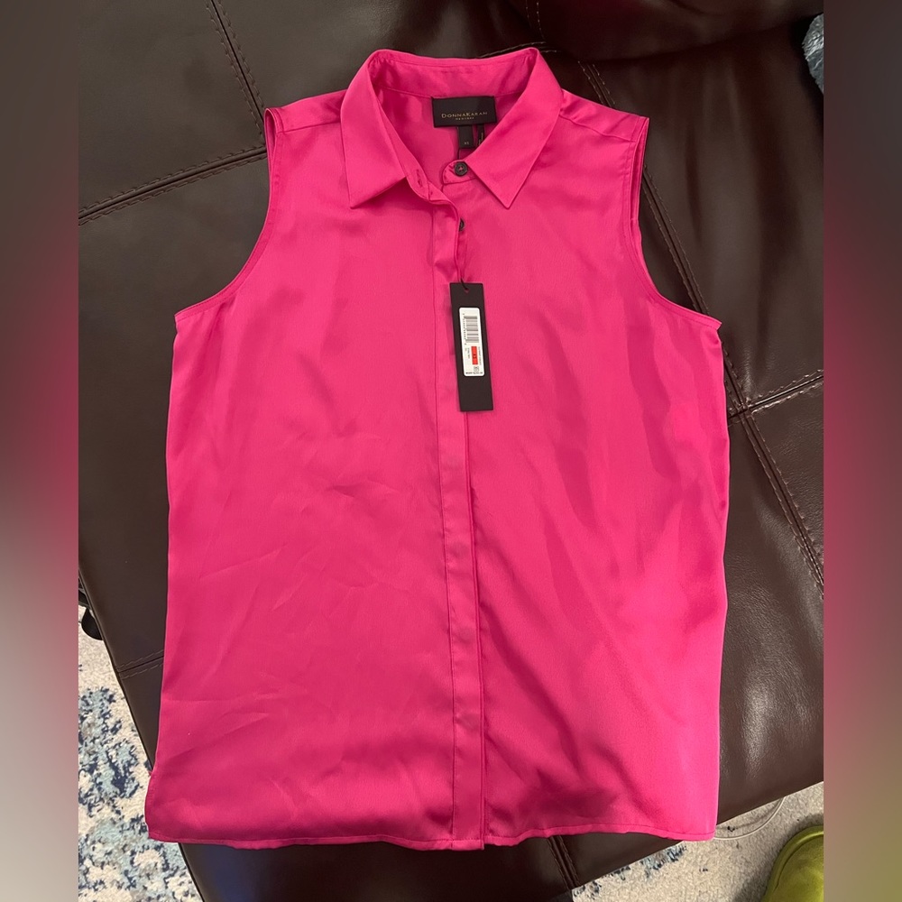 Pink Sleeveless Blouse Donna Karan